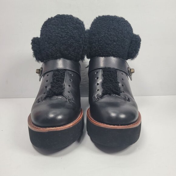 Coach Urban Hiker Women's Black Leather Platform Ankle Boots US Size 5B - Picture 3 of 9